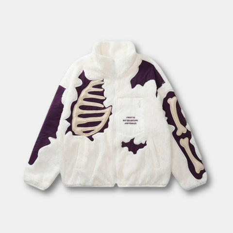 Unisex Skeleton Fleece Jacke – Auffällige Streetwear im Alternative Style