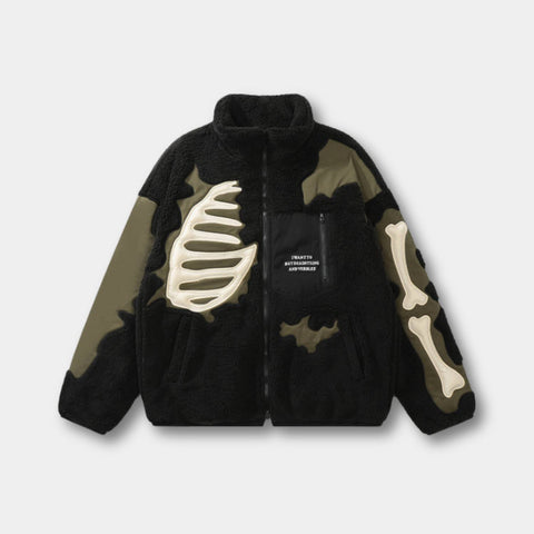 Unisex Skeleton Fleece Jacke – Auffällige Streetwear im Alternative Style
