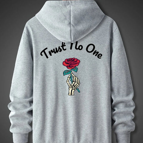 Trust No One Hoodie – Unisex Kapuzenpullover mit Stickerei & Statement